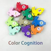 Sigurnosna beba koja se postavlja igračka za slaganje - drveni šareni zečji zečji rani edukativni bilans blokira igračke boje za prepoznavanje boja za malim mjesecima i iznad djece