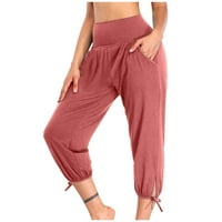 Utoimkio Clearence Capri yoga hlače sa džepovima za žene labave udobne vježbe Duksevi kauzalne čvrste