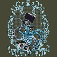 Steampunk hobotnice muški vojni zeleni grafički tee - Dizajn od strane ljudi s