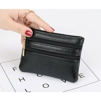Prijenosna PU kožna karata za novčanik za prsten za ključeve torbice s malim kovanicama kovanica patentni