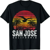 San Jose California CA Vintage Retro uznemiren stil poklon majica Crna 2x-velika