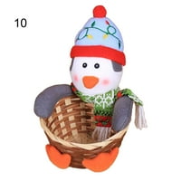 Shulemin Santa Claus Snowman Candy Skladištenje bambusovog košara Božićni poklon Desktop Ornament