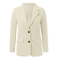 Petort Women's Plus tipka veličine Blazer Business Dugi rukav Blazer Radna kaputa kaputa od proreza