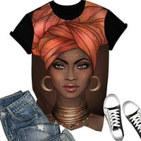 Ženske ženske majice Crna žena Afro Prirodna kosa 3D cvjetni print casual vrhovi za žene
