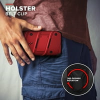 Bolt serija za slučaj iPhone PRO MA sa zaštitnikom zaslona Kickstand Holster Lanyard - crvena i crna