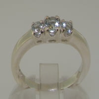 Britanci napravili 18k bijeli zlatni prirodni akvamarinski ženski zaručnički prsten - Opcije veličine