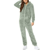 Ženska kapuljača nejasna runa Jednodijelni pidžami Zima Zima toplo ugodno zip up loungewebru plus veličina