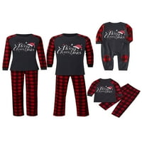 Pudcoco Božićni podudaranje porodice pidžama set Xmas Tree PJS plaćene hlače za tatu mamu djeca za spavanje