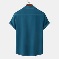 Sdjma Muška majica Vintage Striped Lagana pletena košulja Muškarci Ležerne tipke Čvrsta sa džepom Bluza
