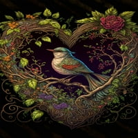 Harmonija u letu - ptice ljubavne platnene zidne umjetnosti