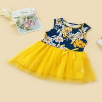 Bagilaanoe Toddler Kids Girl Summer Haljina bez rukava Cvjetni print Tulle Tutu One haljine suknja