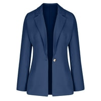 Blazer jakne za žene Ležerne prilike za dugi rukav Otvoreni prednji radni kaputi Elegantni kratki obični