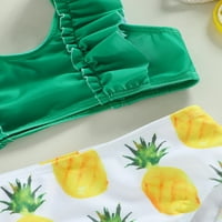 Jaweiwi Kids Girls Bikini set, patchwork bez rukava s vodenim mestima ananas gaćice za ispis kupaćih kostimi