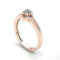 Originalna 0,4CT okrugla CUT Diamond Dame Solitaire Angažovalni prsten Čvrsta 14k ruža, bijela ili žuta