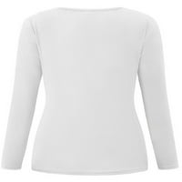 Žene pune čipke dugih rukava majica za bluze dame dame obične ležerne slim fit tee majice veličine L