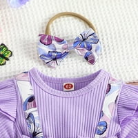 Rovga Baby Girl Bodysuits s kratkim rukavima cvjetni otisci rebrastih ROMPER BodySuits haljina