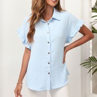 Dizajn ličnosti Šifon košulja Labavi kratki rukav za žene Trendy Leisure Streetwear Dnevno odjeljenje