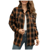 Plaid gumb dolje majice za žene, ženska jakna s dugim rukavima, jesen casual flannel majica kardigan