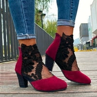 Peep Toe gležnjači visoki potpetice za žene Dressisty Buckled Clout Sandales Modni patentni zatvarač čizme cipele cipele