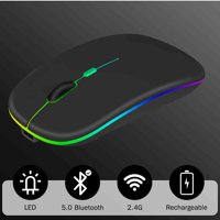 2.4GHz i Bluetooth miš, punjivi bežični LED miš za Fonepad FE171CG kompatibilan je i sa TV laptop Mac