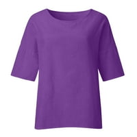 Žene ljetne pamučne majice Labavi fit trendi boho Top prevelikih bluza tunika dugih rukava, Ležerna