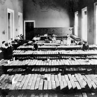 Ispis: Ljudi koji rade u odjelu kartice, biblioteka Kongresa, Washington