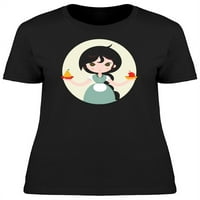 Slatka Vaga zodijak djevojka crtane majice žene -Image by shutterstock, ženski medij
