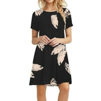 Ljetne haljine za ženske flortne tiskene majice ljuljačke mini ženske haljine kratkih rukava za žene