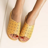 Modna proljeća i zvjeravi ušima Peep Toe Hollow Dame Sandale Platform Rimske ženske cipele Sandale za žene Brown 7.5