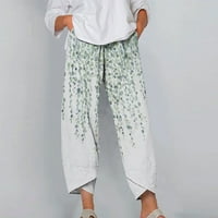 Gathrrgyp hlače za zazor žena ispod 5 dolara, ženske elastične tipke za struk tiskanje tankih rastezanih