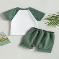 Bagilaanoe Toddler Baby Boys Short hlače Set Pismo Ispiši majice kratkih rukava + kratke hlače 3T Djeca