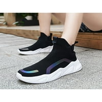 Gomelly unise trčanje platforme cipela čarape za čaše pletene gornje šetnje cipele mrežaste treneri Sportski trening crno-bijeli 8.5