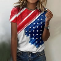 Dan nezavisnosti za žene Ispiši dnevne ljetne košulje za ženske rezervoare za izrez Amerikanka 4. jula