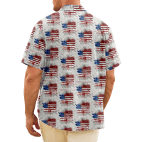 4. jula muška havajska majica USA Nacionalna zastava košulja navratnika 3D Ispis dnevno sportsko kratki