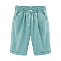 Aoochasliy Bermuda šorc za žene čišćenje dame Ljeto Čvrsto pet bodova Pamučne pantalone Ležerne hlače