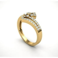 Prirodno 0,5ct okrugli rez dijamantski prong ženski fanjski angažman prsten za mladena 18k zlato g si1