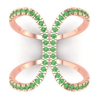 0. CT sjajan okrugli rez simulirani zeleni dijamant 14K 14K ružičastog zlatnog izjava Veličina zvona