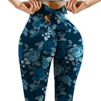 Huaai žene visoki struk Stretch Strethcy Fitness Tajice Yoga hlače Sportske pantalone Ležerne hlače