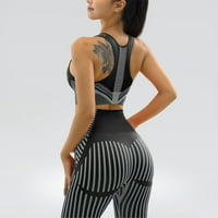 Dianli Womens Fashion Sports Set Slim pupka i elastična udobna joga ravne hlače Dva seta bez rukava