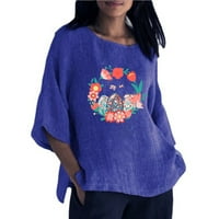 Ženska posteljina kratki rukav, maslačka grafička bluza za bluzu za majicu za žene za žene predimenzionirane