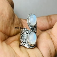Sterling srebrni prsten za žene i muškarce, originalni moonstone prsten dragulja jedinstvenog ručno