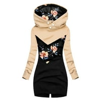 Duksevi za žene Grafička modna jakna s kapuljačom Elegantni cvijet Ispis dugački jakni plus veličine
