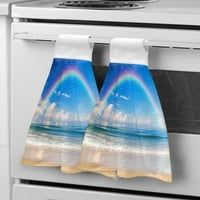 Rainbow morska obala Plava neba ručnik za ruke Brze suhi ručnici za mikrofiber Kuhinja mekani ručnik