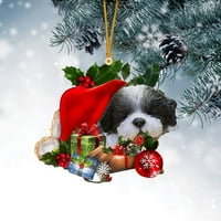 Tuš Curring Božićni pas Božić Ornament Ornament Božićne privjeske viseći privjesci za božićnu prazničnu