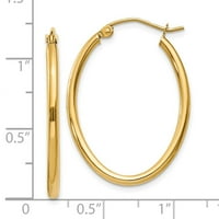 10K zlatne minđuše sa ovalnom poliranim obručom mjeri 17x širok gusti pokloni nakita za žene
