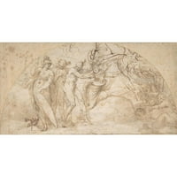 Annibale Carricci Black Ornate uokviren dvostruki matted muzej umjetnosti pod nazivom: Perseus izlaženje