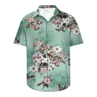 Caveitl muški vrhovi, muškarci modni casual tipke Hawaii ispis pansion s kratkim rukavima bluza za bluzu