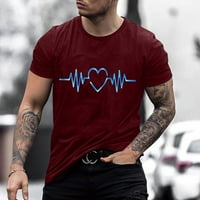 Lilgiuy muške smiješne grafike TOP BLOUSEMEN kratki rukav casual elektrokardiogragram tiskanje okrugle vrata pulover majica