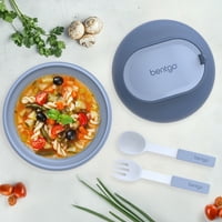 Bentgo Bowl - izolirana zdjela otporna na guzicu sa pretinackom, sklopivim priborom i poboljšanim dizajnom Easy-Grip za ulazak - držite supu, rižu, žitarice i više - BPA - BPA, 21. Oz