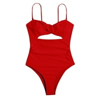 Ženske kupaćim kostim kupaćim kosiju Bikini Solid Color Hollow Back Buckleip set Dječji kratke hlače
